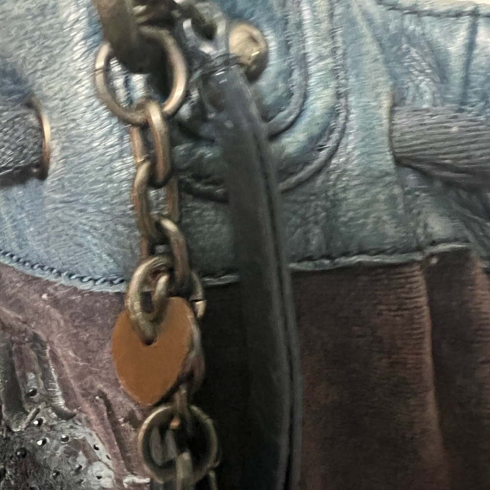 Vintage Juicy Couture Blue Suede Tote Bag - Picture 7 of 11